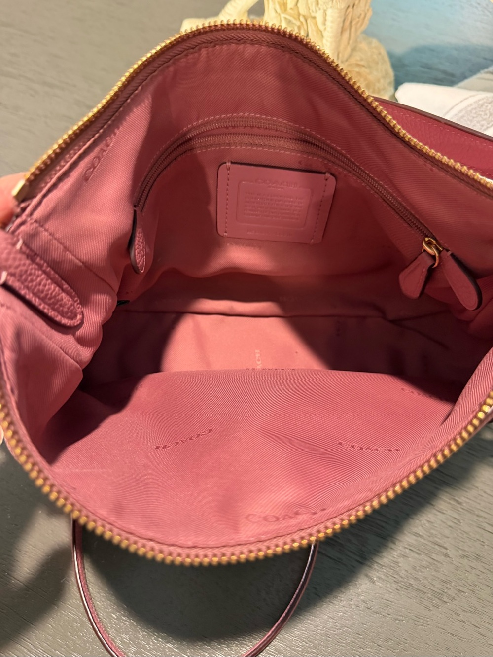 Coach Chelsea Pebbled Leather Shoulder Bag Shadow Pink D1892-56819 - Picture 15 of 16